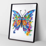 Uniquilling Quilling Kit, Paper Quilling Kits, 16 * 20-in Butterfly Paper Filigree Kits with Quilling Tools& Using Manual, DIY Quilling Artwork Modern Wall Art for Living Room Uniquilling