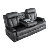 GUEAPY Power Reclining Sofa, 3-Seater Reclining Couch with Massage & Heat, Drop-Down Table, USB & Type-C Charging Ports, Cup Holders, Dutch Velvet, RV & Living Room Reclining Seating GUEAPY