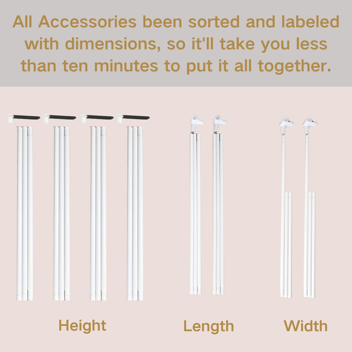 Beyeutao White Bed Canopy Frame - Full Canopy Bed Frame with Bed Curtains, Four Poster Bed, Mosquito Net, Play Tent - Indoor or Outdoor Beyeutao