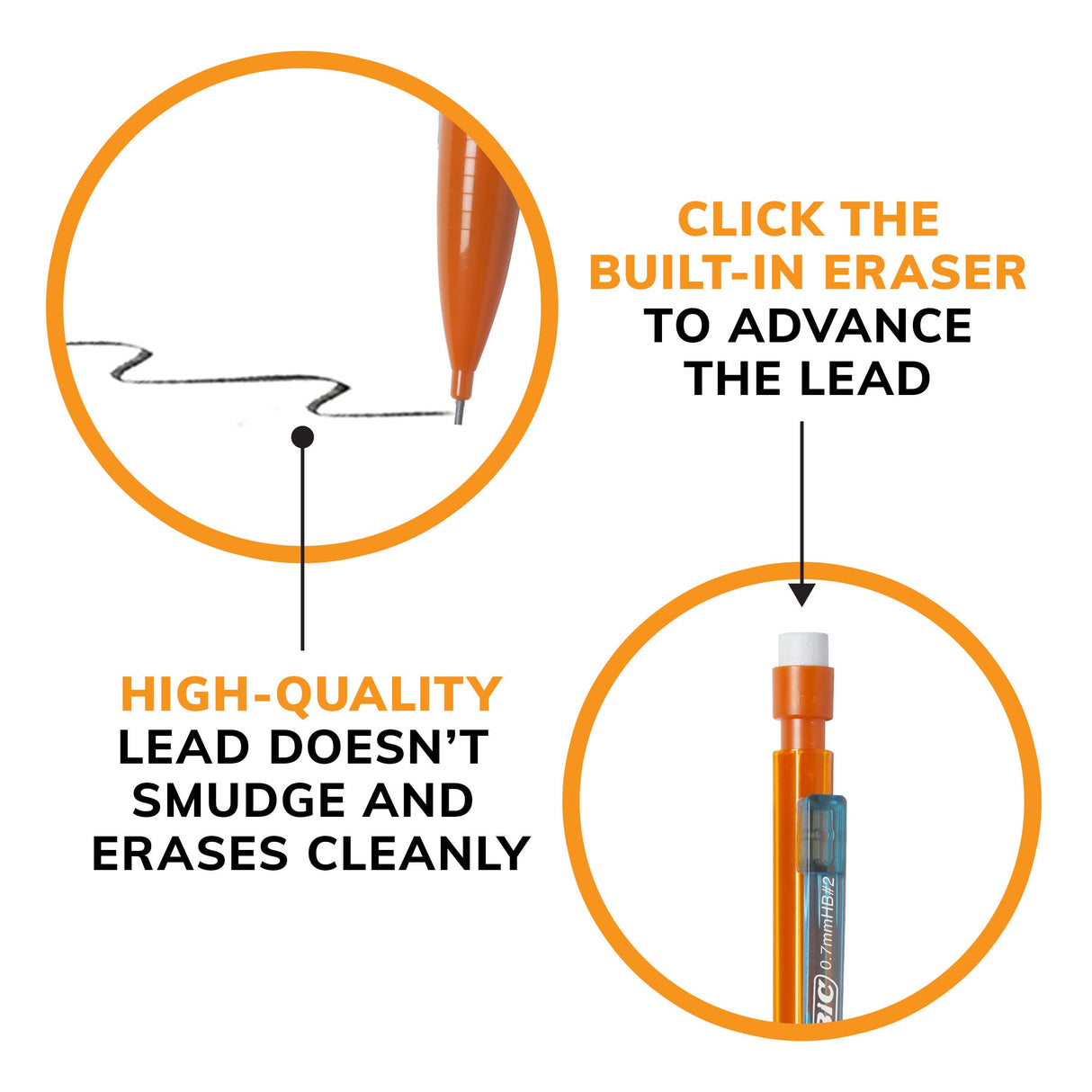 BIC Xtra Smooth Mechanical Pencil, 0.7 mm Medium Point, Refillable and Retractable, 40-Count Pack BIC