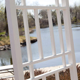 Dura-Trel Wellington Arbor, 72 by 95 Inch PVC Patio Garden Arch, Outdoor Backdrop Frame Decoration or Trellis for Climbing Plants, White DuraTrel