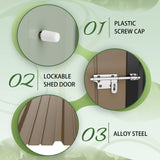 GUNJI 5 x 3 FT Shed Outdoor Storage Shed Metal Garden Shed with Lockable Door Outside Waterproof Tool Shed for Backyard, Patio, Lawn (Brown) GUNJI