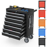 Granper High Capacity 7-Drawer Tool Chest with Wheels, Movable Rolling Tool Chest, Lockable Tool Box with Wheels, Heavy Duty Tool Cabinet for Workshop, Garage, Mechanics and Repair Room (Black) Granper