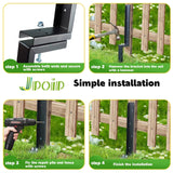 JPOIP Heavy Duty Steel Fence Post Repair Kit, 32 Inch Long Fence Post Anchor Ground Stakes for Repair Tilted/Broken Wood Fence Post (4 Pack) JPOIP