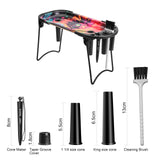 Cone Filler Pre Roll Machine for King Size&1 1/4 Size-Cone Loader Includes Metal Rolling Tray,Foldable Stand, Placement Device & Brush (Black) CYT PRIME DESIGN