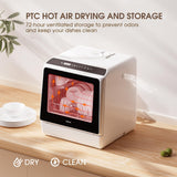 NOVETE Portable Countertop Dishwashers, Compact Dishwashers with 5 L Built-in Water Tank & Inlet Hose, 5 Washing Programs, Baby Care, Air-Dry Function and LED Light for Small Apartments NOVETE