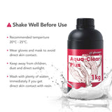 phrozen 3D Printer Rapid Resin [Aqua Clear Plus], 405nm LCD UV-Curing Photopolymer Resin, Low Shrinkage, Transparent Visual, Low Odor, Non-Brittle, Easy to Print, Fast Printing (1KG) phrozen