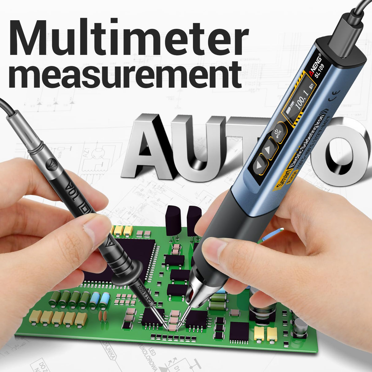 Soldering Iron Kit, Portable Soldering Iron 2in1 Usb soldering gun with LED Digital Adjustable Temperature 212-842℉ 75W 3S Fast Heating Auto-Sleep Mode for Electronics Repair DIY (SL109) ANENG