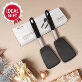 Unicook 2 Pack Flexible Silicone Spatula, Turner, 600F Heat Resistant, Ideal for Flipping Eggs, Burgers, Crepes and More, Black Unicook