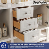 Deer Valley DV-1BV0157W 60'' Bathroom Vanity with Double Sink Top, Pre-Assembled Modern Wood Bathroom Cabinet Sink Combo with Backsplash Deer Valley