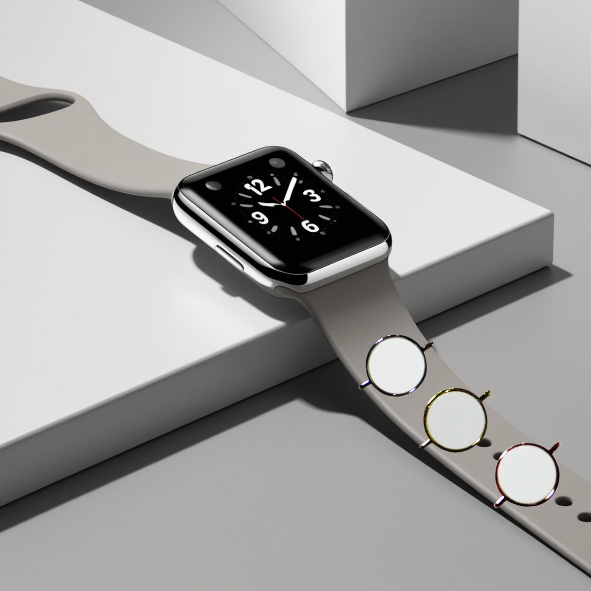 Dielianyi Blank Sublimation Watch Charms for Smartwatch Bands Personalized Sublimation Watch charm Blank set (Set of 10) (Round) Dielianyi