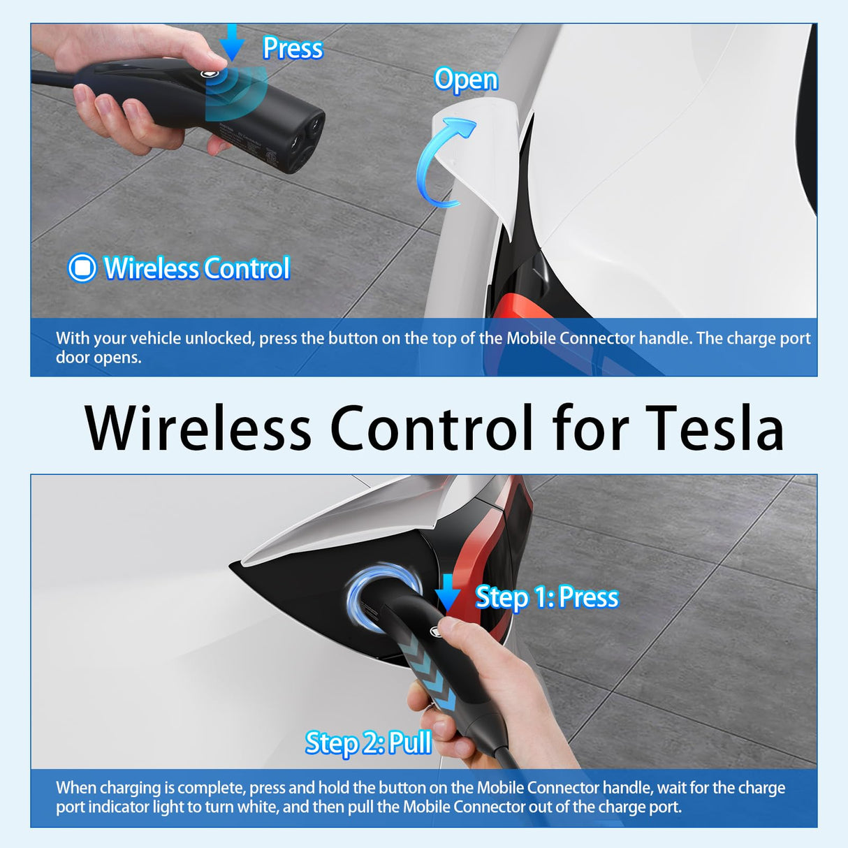 Level 2 EV Charger for Tesla, WiFi APP, 40A Portable EV Mobile Charger for Tesla, 25FT Cable with 240V NEMA 14-50 Plug & NEMA 5-15 Adapter, NACS Connector,Home Wall Charger for Tesla Model Y/3/S/X Romaa