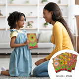 4E's Novelty DIY Mothers Day Craft Kit 4 Pack, Flower Card Making Kit Spring Bulk Handmade Happy Mother's Day Greeting Card Gifts, Home Activities 4E's Novelty