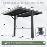 MELLCOM Louvered Pergola 10x10, Outdoor Shade Structure with 6" Aluminum Posts, Modern Aluminum Pergola with Adjustable Roof, Hardtop Gazebo Carport for Patio MELLCOM