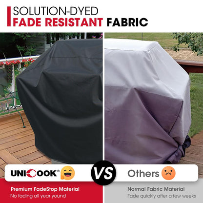 Unicook 50 Inch Outdoor BBQ Grill Cover with Air Vents/Handles/Straps, Heavy Duty Waterproof, Fade Resistant, Fits for Weber Char-Broil Nexgrill 2-3 Burner Gas Grills etc