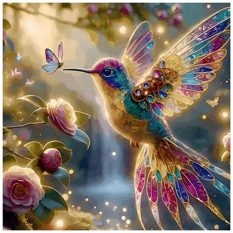 DIADAY Diamond Painting Kits for Adults Hummingbird, Bird Diamond Art Kits for Adults, 5D Full Drill Round Diamond Painting, DIY Gem Art Crafts Home Wall Decor Gift 12 x 12 Inches DIADAY