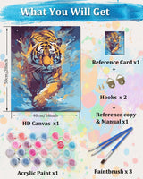 TOCARE Tiger Paint by Numbers Kit for Adults, Adult Paint by Number Tiger Canvas,Adults’ Paint-by-Number Kits Animal 16x20inch TOCARE