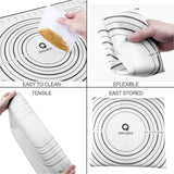 Wood Rolling Pin, QUELLANCE Wood French Roller Pin with Silicone Baking Mat, Beech Wood Dough Roller for Baking Dough, Pizza, Pie, Pastries, Pasta and Cookies QUELLANCE