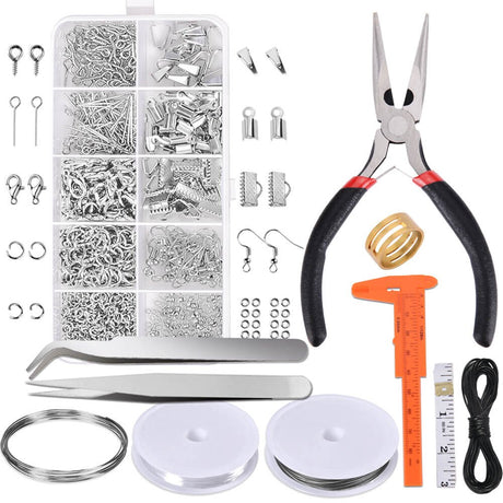 PAXCOO Jewelry Making Supplies Kit - Jewelry Repair Tool with Accessories, Pliers, Findings, and Beading Wires for Adults and Beginners PAXCOO