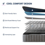 Avenco Twin Mattress, 6 Inch Twin Size Mattress in a Box for Kids, Medium Firm Hybrid Mattresses with Bonnell Spring and Gel Memory Foam for Cool Night Sleep & Pressure Relief, CertiPUR-US Certified Avenco