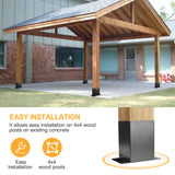 4 x 4 Post Base 6 PCS,Inner Size 3.6"x3.6"Deck Post Base,Heavy Duty Metal Black Powder Coated Post Brackets,for Pavilion Deck Railing Support Deck Base Plate, Support Bolt Down Likeem