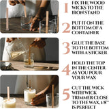 151PCS Wicks Candle Making Set – Wooden Wicks with Metal Base for Candle Making Smokeless with Black Trimmer and Stickers (Black) YARRD