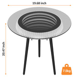 Bigbiglife Coffee Table with Led Light, Luxury Metal End Table with 3D Mirror, Glass Side Table for Appartment Home Living Room Bigbiglife