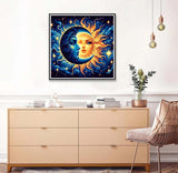 Axquilon Sun and Moon Diamond Art Painting Kits for Adults-Round Full Drill Diamond Painting Kits for Beginners-DIY 5D Diamond Gem Art Kits for Adults for Gift Home Wall 12x12in Axquilon