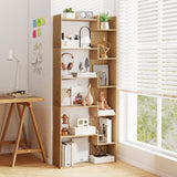 Tangkula 6-Tier Bookshelf, 64”H Tall Open Bookcase with Anti-Tip Kits, Home Office Free-Standing Wood Room Divider Display Book Shelf, Modern 11-Shelf Storage Rack for Study, Living Room (1, Natural) Tangkula