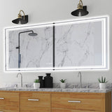 Ratsamee 60x40 Inch Led Mirror for Bathroom with Front Light and Backlit, Dimmable Anti Fog Wall Bathroom Mirror with Led Lights, Water Proof, Decor Vanity Mirror Ratsamee