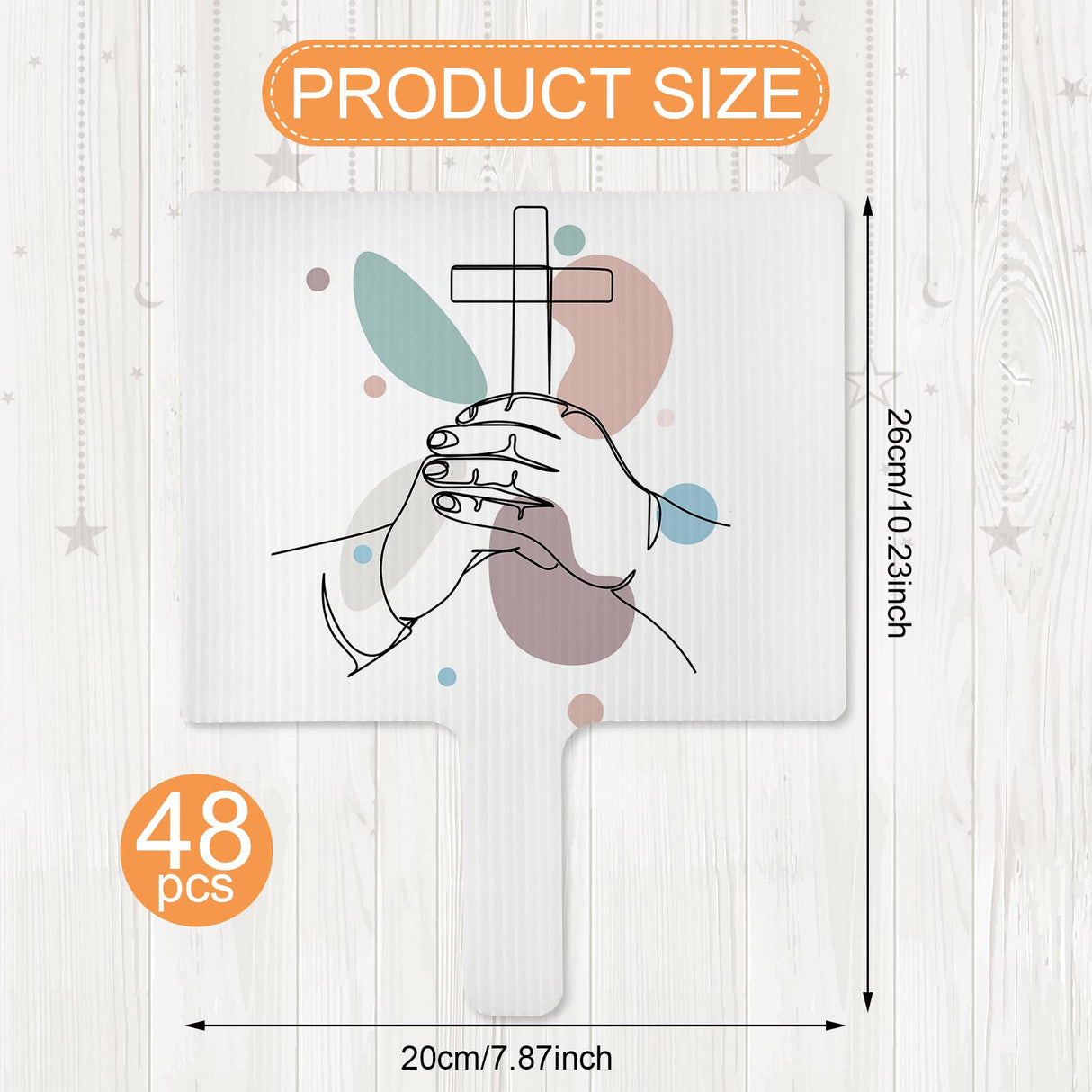 Amyhill 24 Pieces Blank Church Fans Plastic Hand Fan Handheld Fans Set Dry Erase Paddles Blank Photo Fans Double Sided Fans for Parties DIY Crafting and Painting Office Meeting Amyhill