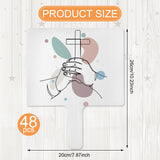Amyhill 24 Pieces Blank Church Fans Plastic Hand Fan Handheld Fans Set Dry Erase Paddles Blank Photo Fans Double Sided Fans for Parties DIY Crafting and Painting Office Meeting Amyhill