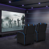 Giantex Gaming Massage Recliner Chair - Racing Style Gaming Sofa Chair with Reclining Backrest, Massage Lumbar Pillow, Retractable Footrest, Home Theater Seating with Bluetooth Speaker (Blue) Giantex