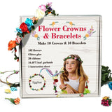 EggSun Flower Crown Making Kit for Girls Kids Gift Women Tea Party Craft Bracelet DIY Fairy Flower Crown Kit Kids Birthday Gift Floral Hair Arts Crafts Spring Easter Gift for Girls 5 6 7 12 Year Old EggSun