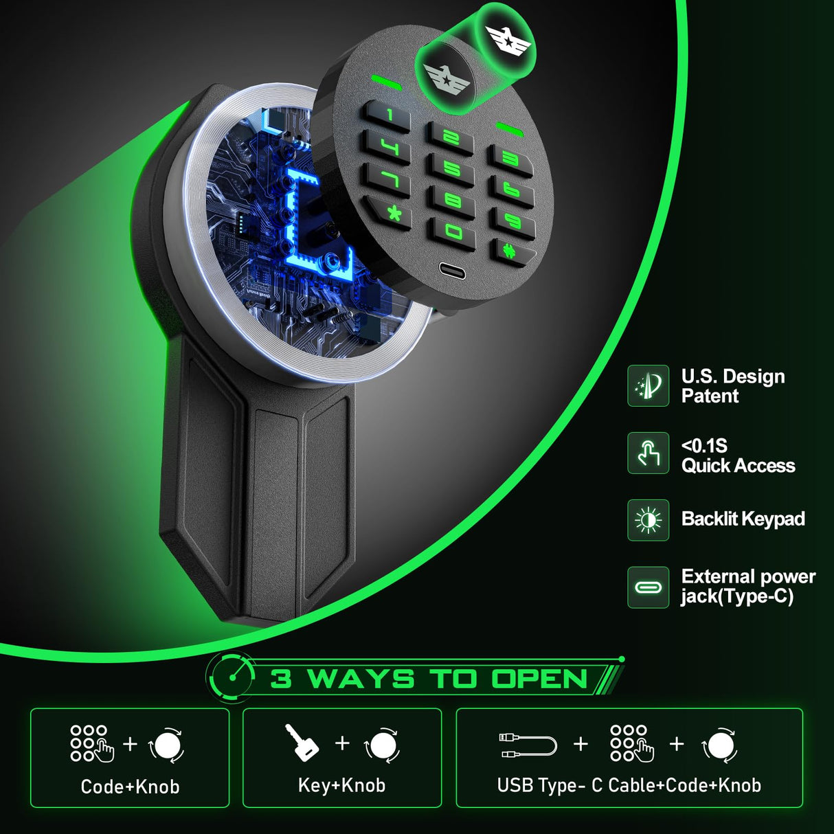 kavey 4-6 Gun Safe, Gun Safes for Home Rifles and Pistols, Rifle Safe, Quick Access Gun Cabinet for Rifles and Shotguns with Backlit Backlit Keypad, Gun Safes & Cabinets with Drawer and 3 Gun Racks kavey