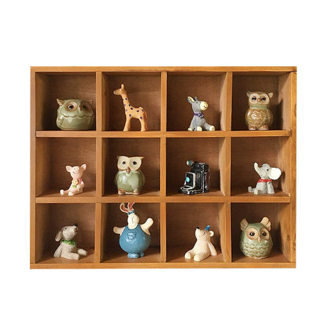 PRIMO SUPPLY 12-Slot Wood Display Cabinet - Square Cubby Shelf Organizer - Two-Way Tabletop or Wall Shelf - Farmhouse Decor Organizers and Storage - Rustic Wall Decor - Cube Storage & Display Cabinet Primo Supply