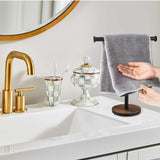 BCOZLUX Towel Holder Stand, Countertop Hand Towel Stand for Bathroom and Kitchen, Free Standing Counter Towel Rack with Weighted Wood Base, Rustic Black and Brown BCOZLUX