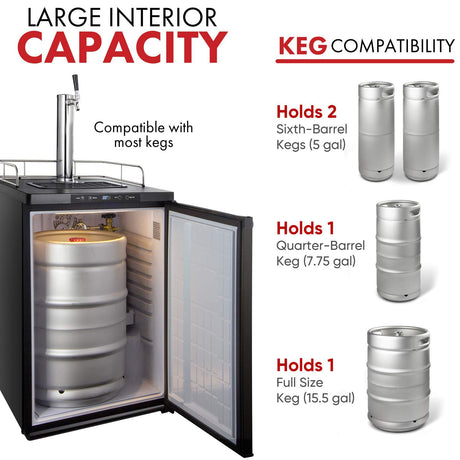 Kegco K309B-1 Keg Dispenser, Black Kegco