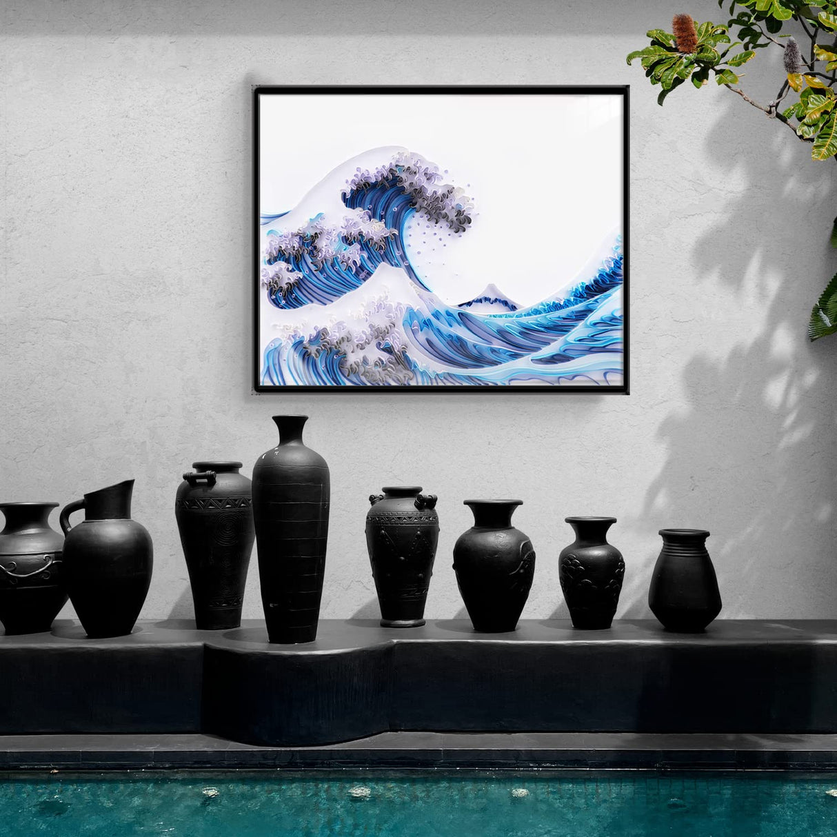 Uniquilling Quilling Kit Paper Quilling Kit for Adults Beginner, Handmade DIY Craft Quilling Paper Filigree Painting Kit Tools, Room Wall Art Decor Gifts, 16 * 20-inch Great Wave Off Kanagawa (Basic) Uniquilling