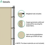 SunnyRoyal Pergola Shade Cover 8' x 16' Replacement Canopy Shade Cover for Pergola with Grommets Sun Shade Cloth Sail for Outdoor Privacy Patio Garden Weighted Rods Included (Beige) SunnyRoyal