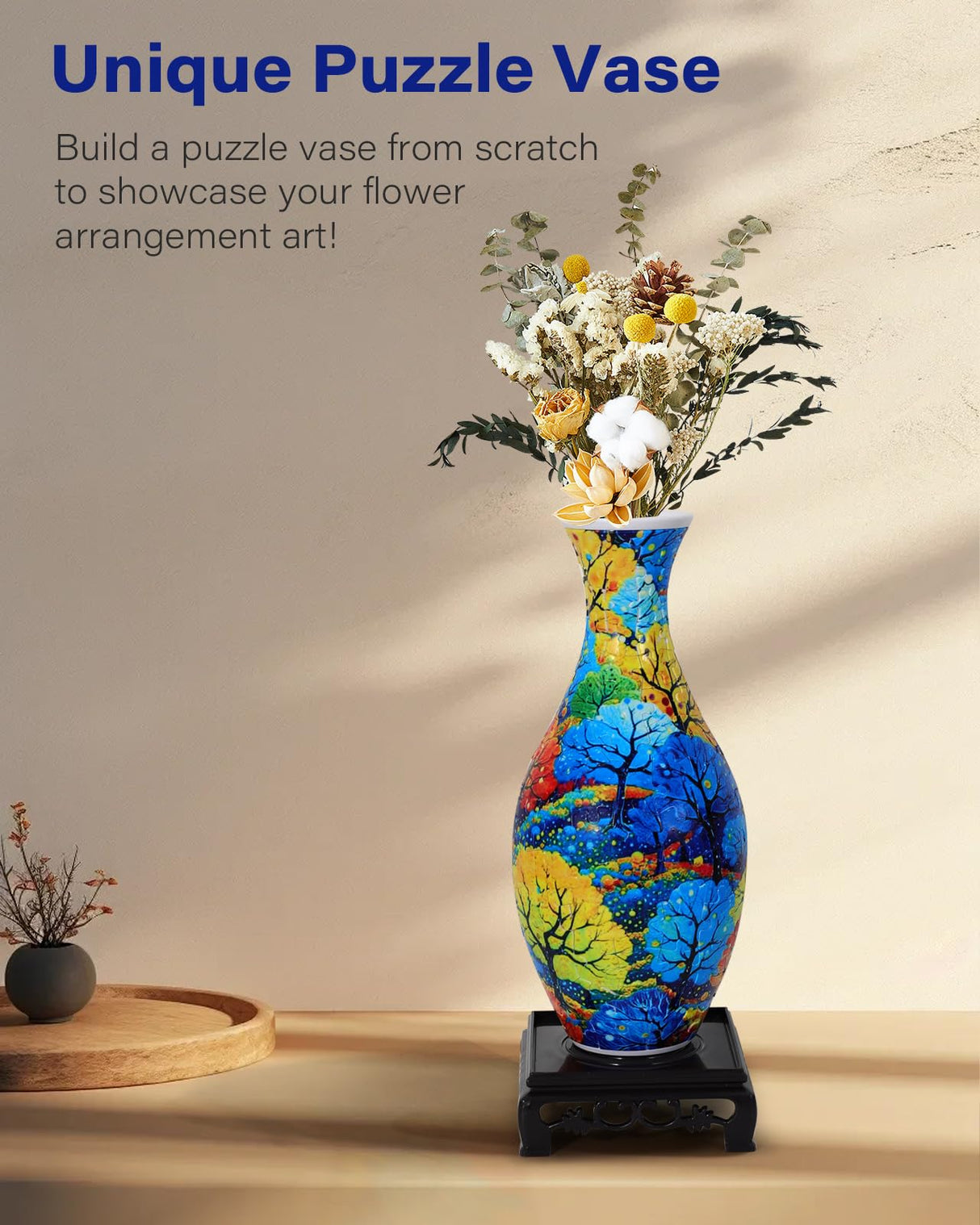 3D Puzzles for Adults, 160 Pieces 3D Puzzle Vase for Flowers, Unique Arts and Crafts for Adults, Unique Housewarning Gifts for Women & Men, Plastic Puzzle Vase for Home and Office Decor KOSTBAR