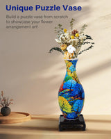 3D Puzzles for Adults, 160 Pieces 3D Puzzle Vase for Flowers, Unique Arts and Crafts for Adults, Unique Housewarning Gifts for Women & Men, Plastic Puzzle Vase for Home and Office Decor KOSTBAR