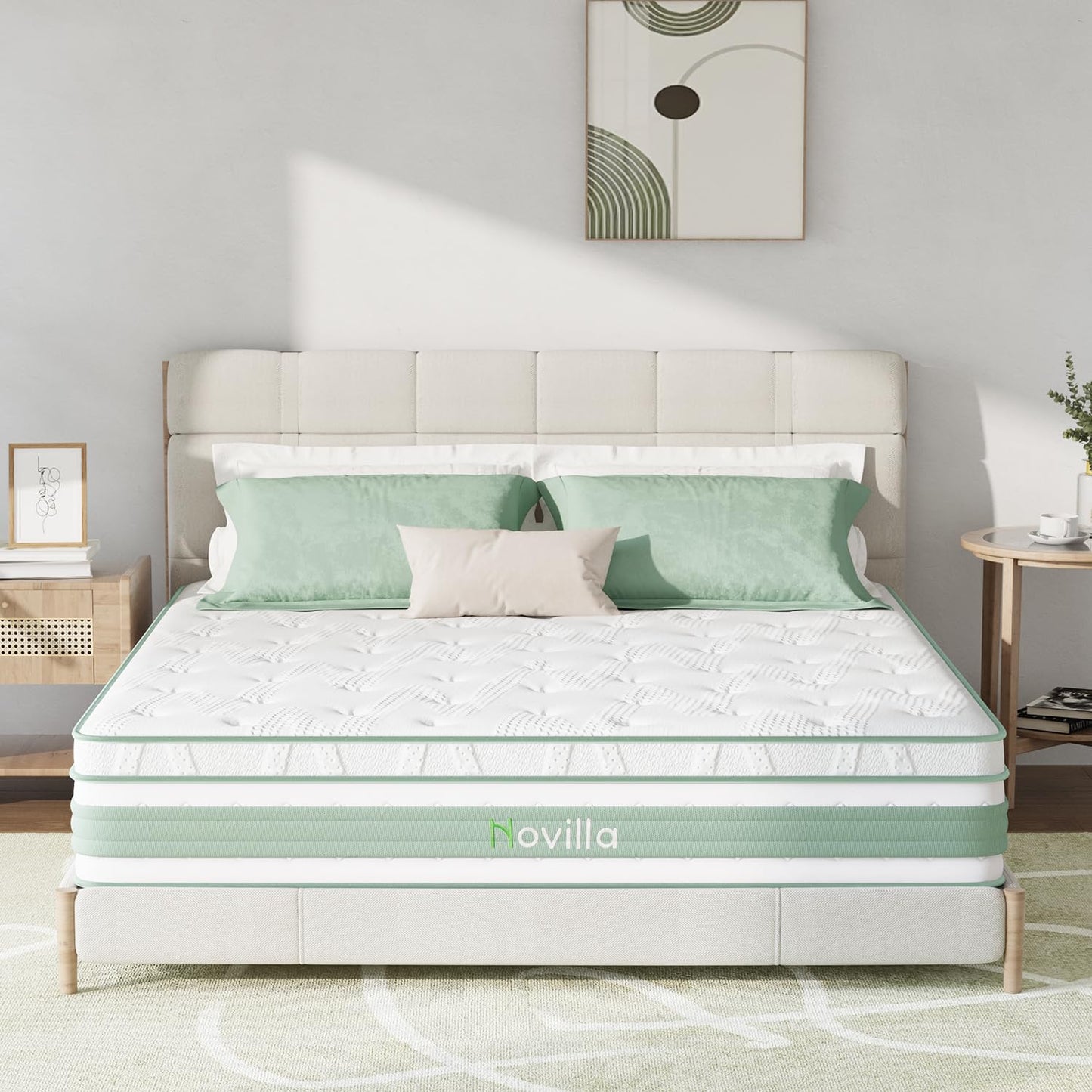 Novilla Full Size Mattress, 12 Inch Hybrid Mattress in a Box, Gel Inflation Memory Foam with Pocket Coils for a Cozy Night, Balance Support, Medium Firm Full Mattress, Pillow Top Mattress Full