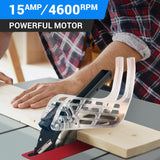 NOVORIK 10“ Portable Table Saw, 10 Inch Heavy-Duty Table Saw with 15 Amp Motor, Benchtop 10-Inch Table Saw with TCT Saw Blade for Woodworking Included novorik