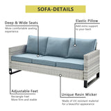 HUMMUH 9 Piece Patio Furniture Set All Weather PE Wicker Outdoor Sofa,Patio Chairs,Swivel Rocker Chairs,Tables for Porch,Garden,Backyard HUMMUH