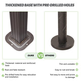 Domi 6x10FT Hardtop Grill Gazebo, Outdoor Metal BBQ Gazebo with Galvanized Steel Double Roof, 2 Double-Layer Storage Cabinets and Ceiling Hooks, Permanent Grill Canopy for Patio Backyard Garden,Brown domi outdoor living