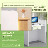 Reception Desk Room Front Desk Reception Checkout Counter 39.4" H Modern Reception Counter with Lockable Drawer, for Convenience Store Clothing Store Retail Counter(Black,32" Lx18 Wx39 H) PSYBRYTHIA