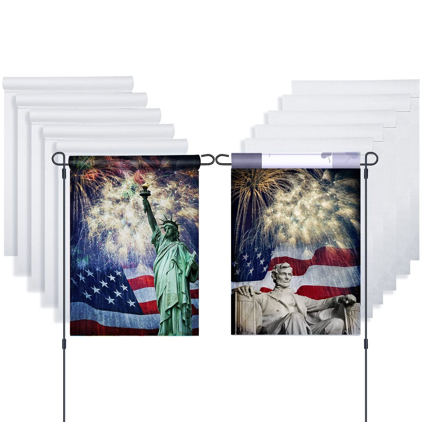 Sublimation Blank Garden Flag for Christmas and Winter Decoration Double Sided DIY Polyester Yard Flags for Outdoor Courtyard Party Home Festival Holiday, 12 x 18 Inch (10 Pieces)