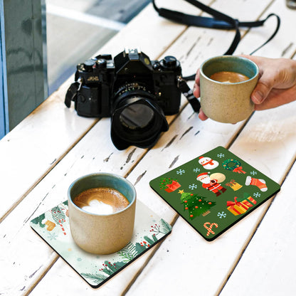 60 Pieces Sublimation Coasters Blanks Bulk Square MDF Wood Hardboard Cup Mats Blank Cup Coaster for Sublimation Transfer Heat Press Printing DIY Crafts Drink Coaster Gifts, 3.9"×3.9"