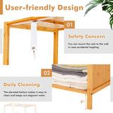 LOKO Tall Bamboo Cabinet, Slim Narrow Floor Storage Cabinet with 3 Tier Shelves & Shutter Door, Freestanding Linen Tower Cabinet for Bathroom, Living LOKO